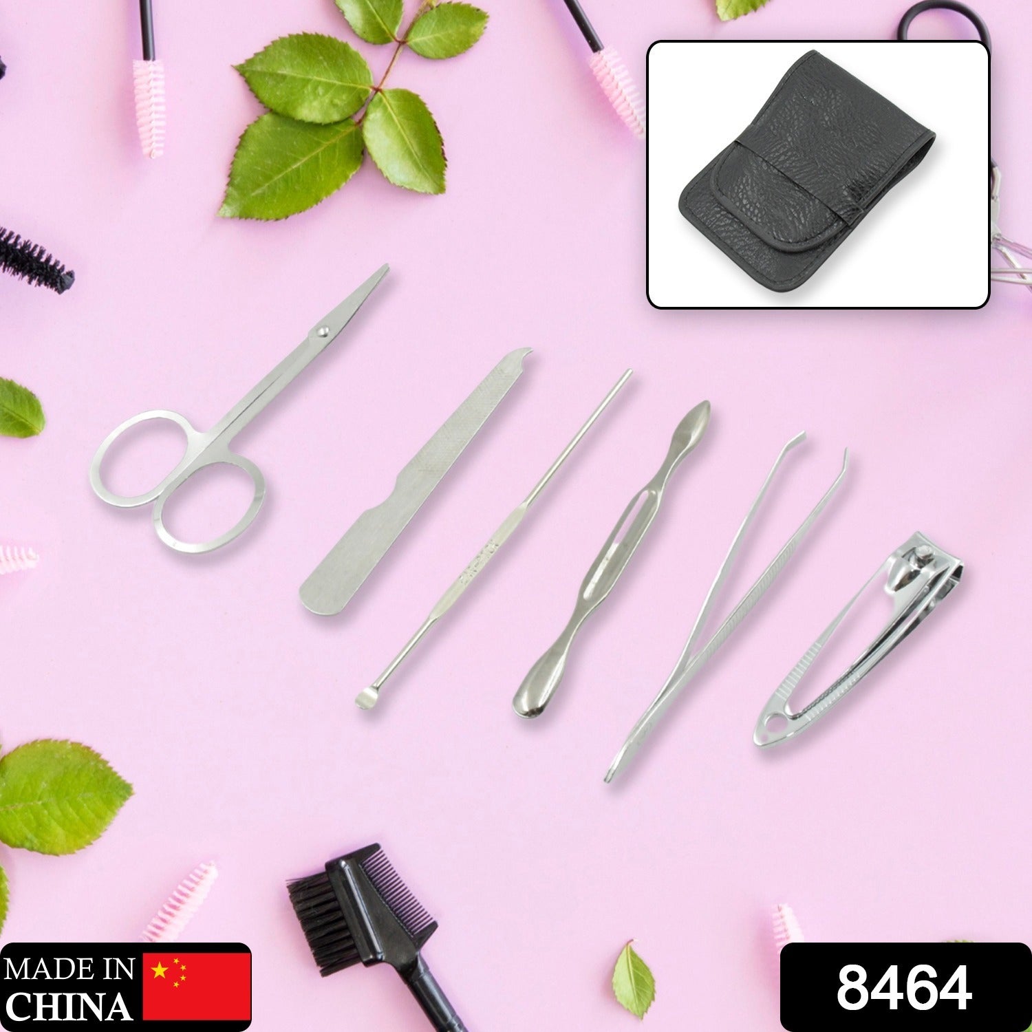 8464 6In1 Nail Clipper Kit Fingernail Clipper, Manicure Set, Stainless Steel Nail Cutter Set ,Manicure Tool, Nail Clippers Care Tools with Lightweight and Beautiful Travel Leather Case (6 Pc Set) 8464 6In1 Nail Clipper Kit Fingernail Clipper, Manicure Set, Stainless Steel Nail Cutter Set ,Manicure Tool, Nail Clippers Care Tools with Lightweight and Beautiful Travel Leather Case (6 Pc Set)